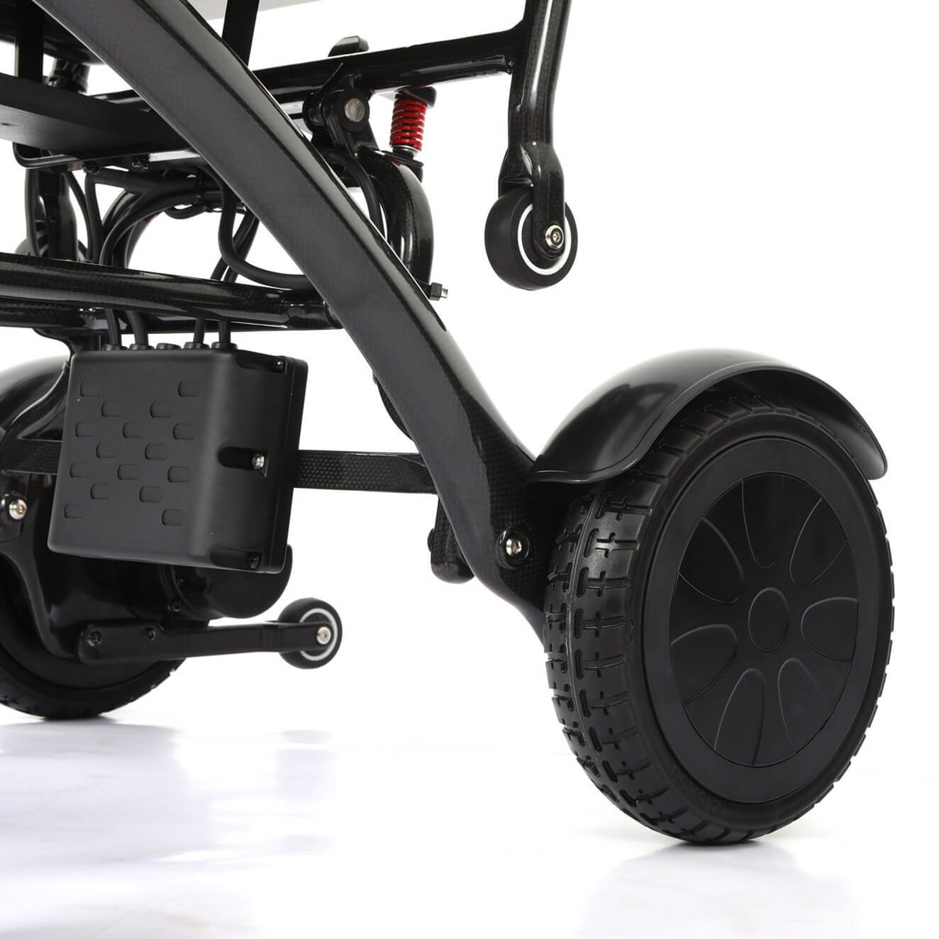 Close up of a Photon Lite powerchair wheel